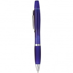 Translucent Blue 2 in 1 Custom Imprinted Pen & Highlighter Combo