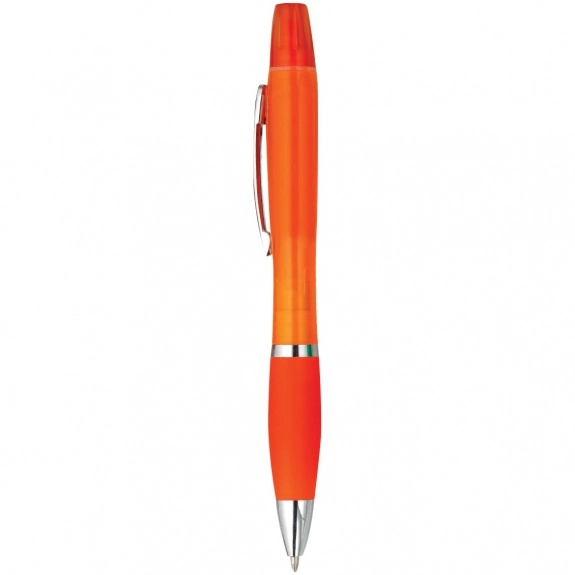 Translucent Orange 2 in 1 Custom Imprinted Pen & Highlighter Combo