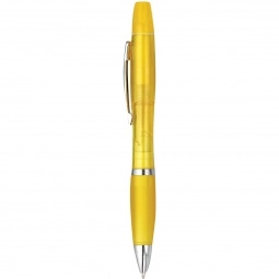 Translucent Yellow 2 in 1 Custom Imprinted Pen & Highlighter Combo