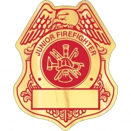 Shiny Gold Firefighter Badge Lapel Sticker Custom Sticker Rolls