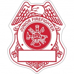 White Firefighter Badge Lapel Sticker Custom Sticker Rolls