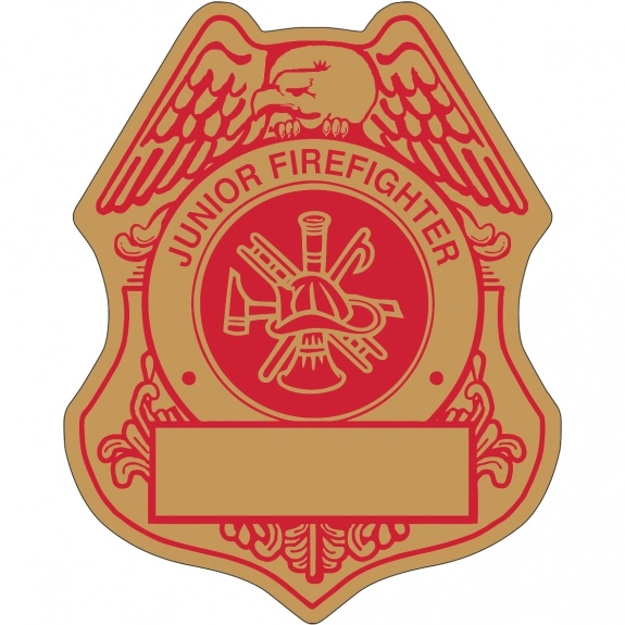Matte Gold Firefighter Badge Lapel Sticker Custom Sticker Rolls