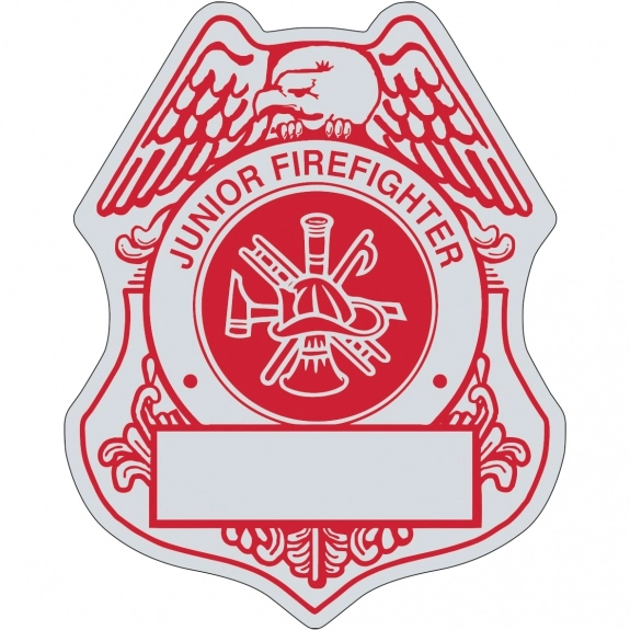 Matte Silver Firefighter Badge Lapel Sticker Custom Sticker Rolls