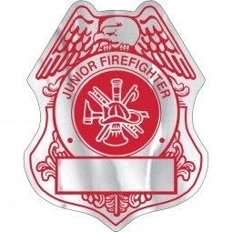 Shiny Silver Firefighter Badge Lapel Sticker Custom Sticker Rolls