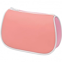 Pink - Two-Tone Promotional Cosmetics Bag w/ Mirror
