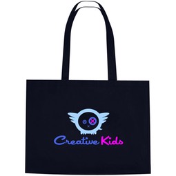 Full Color Non-Woven Promotional Shopper Tote w/ Hook & Loop Closure