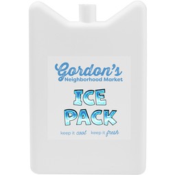 White Hard-Sided Custom Logo Ice Pack