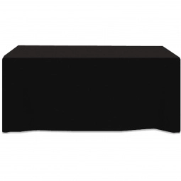Black 3-Sided Fitted Custom Table Cover - 6 ft.