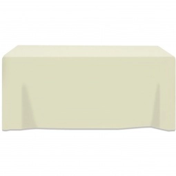 Ivory 3-Sided Fitted Custom Table Cover - 6 ft.