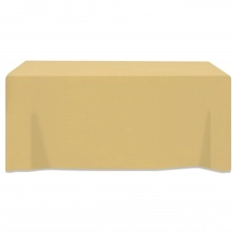 Tan 3-Sided Fitted Custom Table Cover - 6 ft.