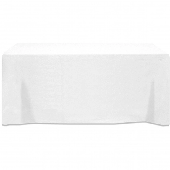 White 3-Sided Fitted Custom Table Cover - 6 ft.