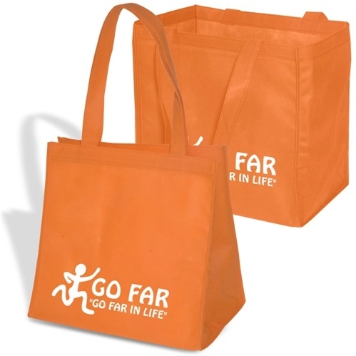Orange Economy Non-Woven Grocery Promotional Tote Bag