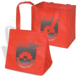 Red Economy Non-Woven Grocery Promotional Tote Bag