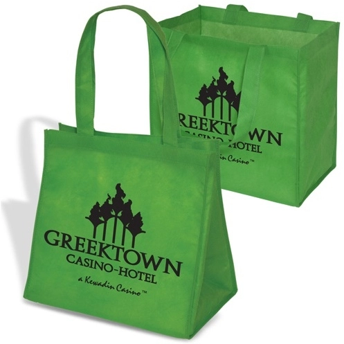 Lime Green Economy Non-Woven Grocery Promotional Tote Bag