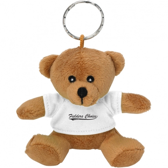 White Mini Bear Promotional Keychain