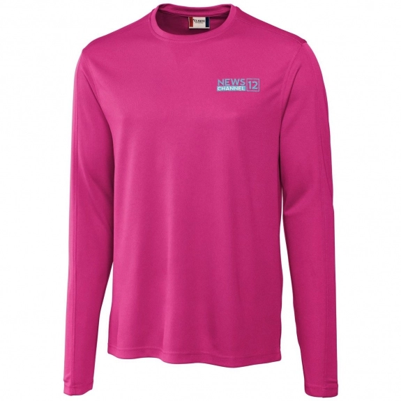 Ribbon Pink Clique Ice Tee Long Sleeve Performance Custom T-Shirts - Men's