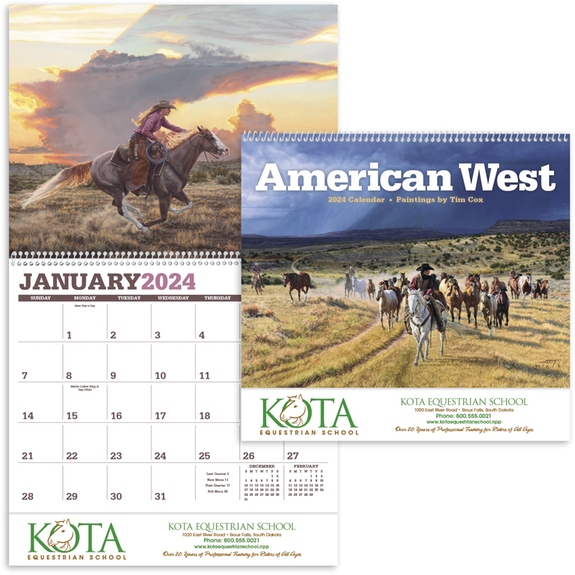 Tim Cox American West - 12 Month Appointment Custom Calendar