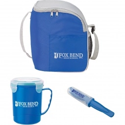 Grey/Blue - Executive Custom Cooler Bag Lunch Set - 12 Can
