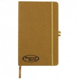 Tan - Double Elastic Band Lined Custom Notebook - 5"w x 8.5"h
