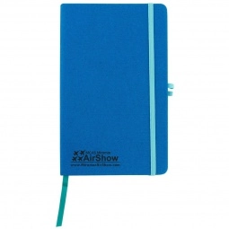 Light Blue - Double Elastic Band Lined Custom Notebook - 5"w x 8.5"h