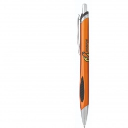 Orange Two-Tone Custom Click Pen w/ Grip
