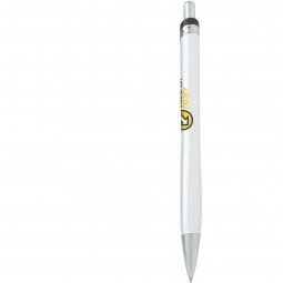 White Two-Tone Custom Click Pen w/ Grip