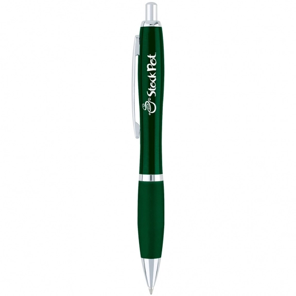 Green - Curvaceous Metal Plunge-Action Custom Pen