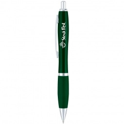 Green - Curvaceous Metal Plunge-Action Custom Pen