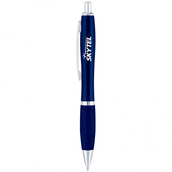 Blue - Curvaceous Metal Plunge-Action Custom Pen