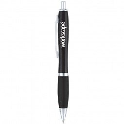 Black - Curvaceous Metal Plunge-Action Custom Pen
