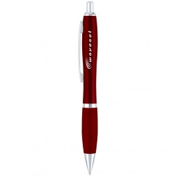 Red - Curvaceous Metal Plunge-Action Custom Pen