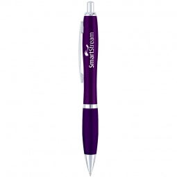 Purple - Curvaceous Metal Plunge-Action Custom Pen