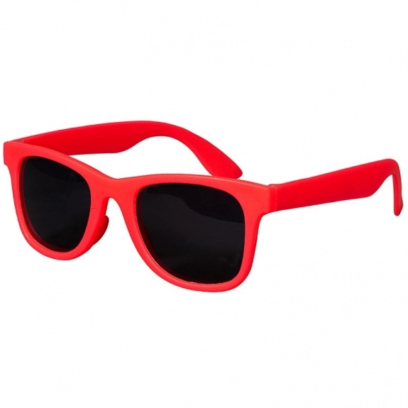 Red Two-Tone Matte Promotional Sunglasses - Youth