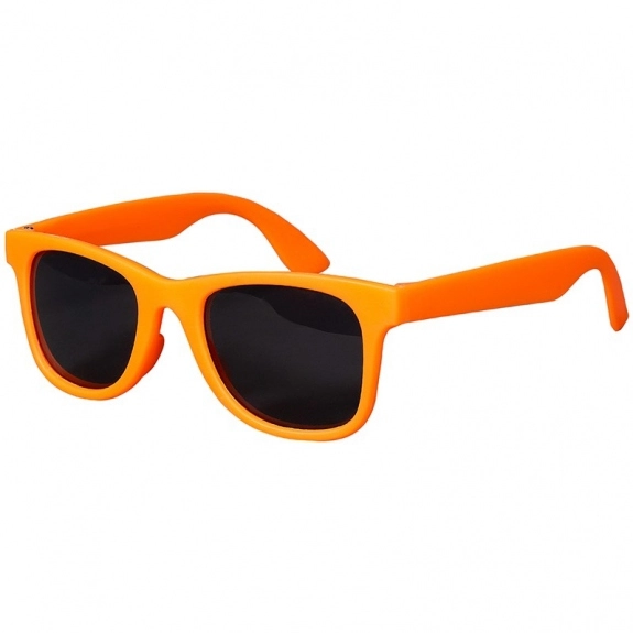 Orange Two-Tone Matte Promotional Sunglasses - Youth