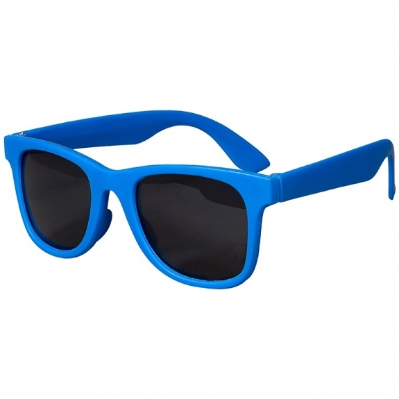 Blue Two-Tone Matte Promotional Sunglasses - Youth