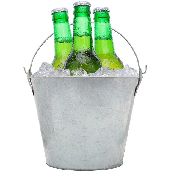 In Use Metal Beverage Custom Bucket w/ Handle - 5 Liter