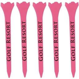 Bright Pink Evolution Long Promotional Golf Tees - 5 Pack