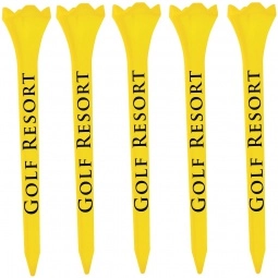 Yellow Evolution Long Promotional Golf Tees - 5 Pack