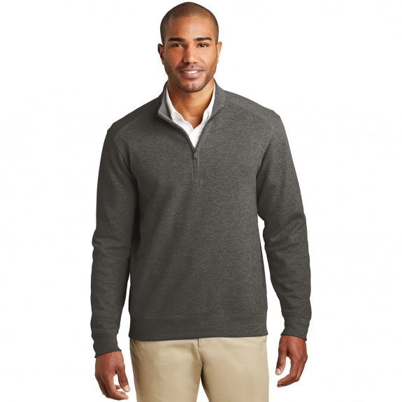 Front - Port Authority Quarter Zip Pullover Custom Sweater