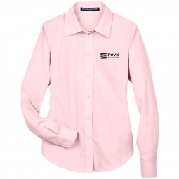 Pink Devon & Jones Solid Broadcloth Custom Dress Shirts - Women's