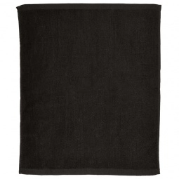 Black - Custom Hemmed Cotton Rally Towel with Logo - 15" x 18"