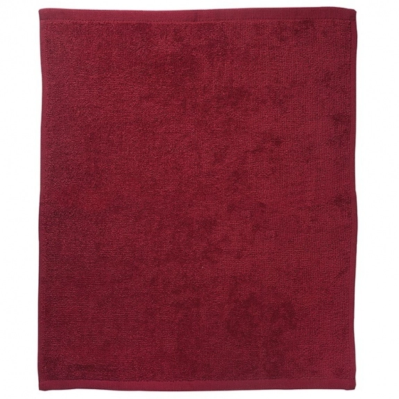 Burgundy - Custom Hemmed Cotton Rally Towel with Logo - 15" x 18"