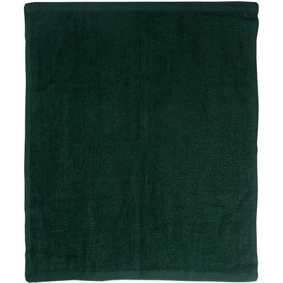 Hunter Green - Custom Hemmed Cotton Rally Towel with Logo - 15" x 18"