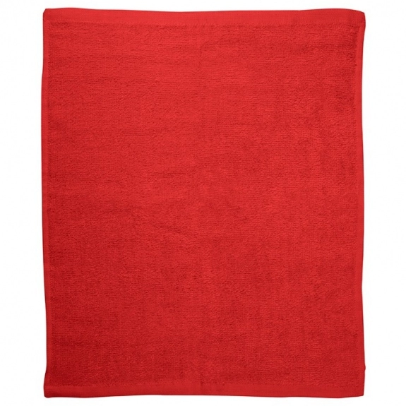Red - Custom Hemmed Cotton Rally Towel with Logo - 15" x 18"
