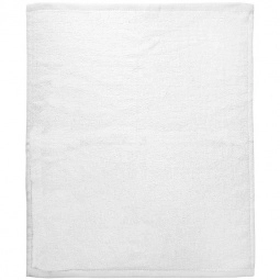 White - Custom Hemmed Cotton Rally Towel with Logo - 15" x 18"