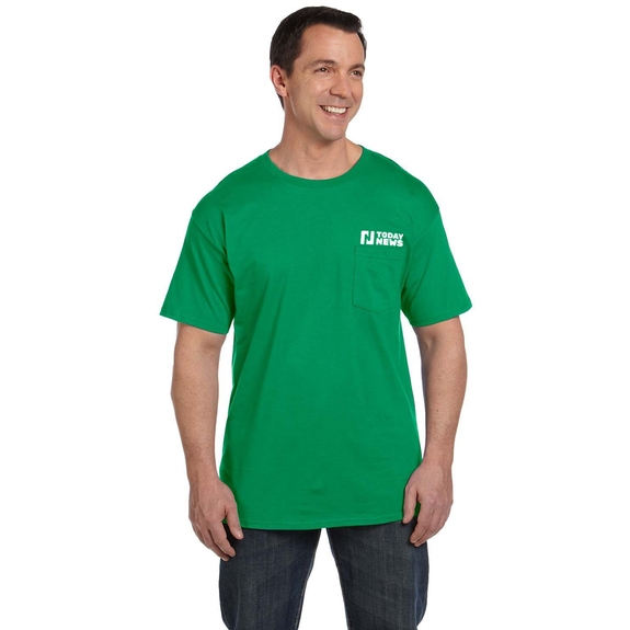 Kelly Green - Hanes Beefy-T Promotional T-Shirt w/ Pocket