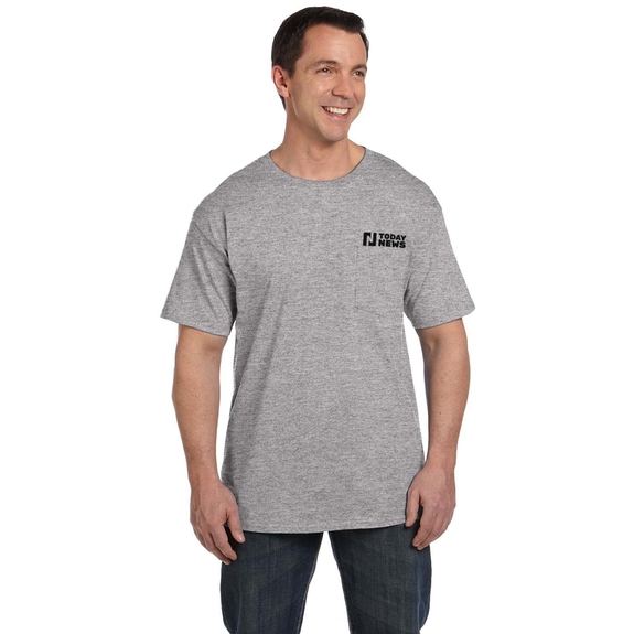 Light Steel - Hanes Beefy-T Promotional T-Shirt w/ Pocket