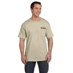 Sand - Hanes Beefy-T Promotional T-Shirt w/ Pocket