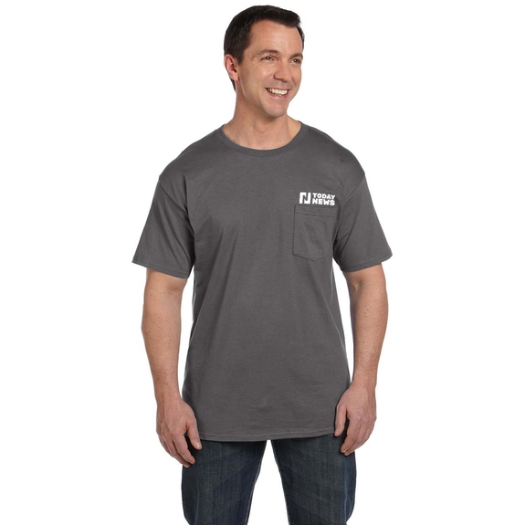 Smoke Grey - Hanes Beefy-T Promotional T-Shirt w/ Pocket