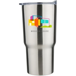Silver Full Color Vacuum Insulated Stainless Steel Tapered Custom Tumbler -